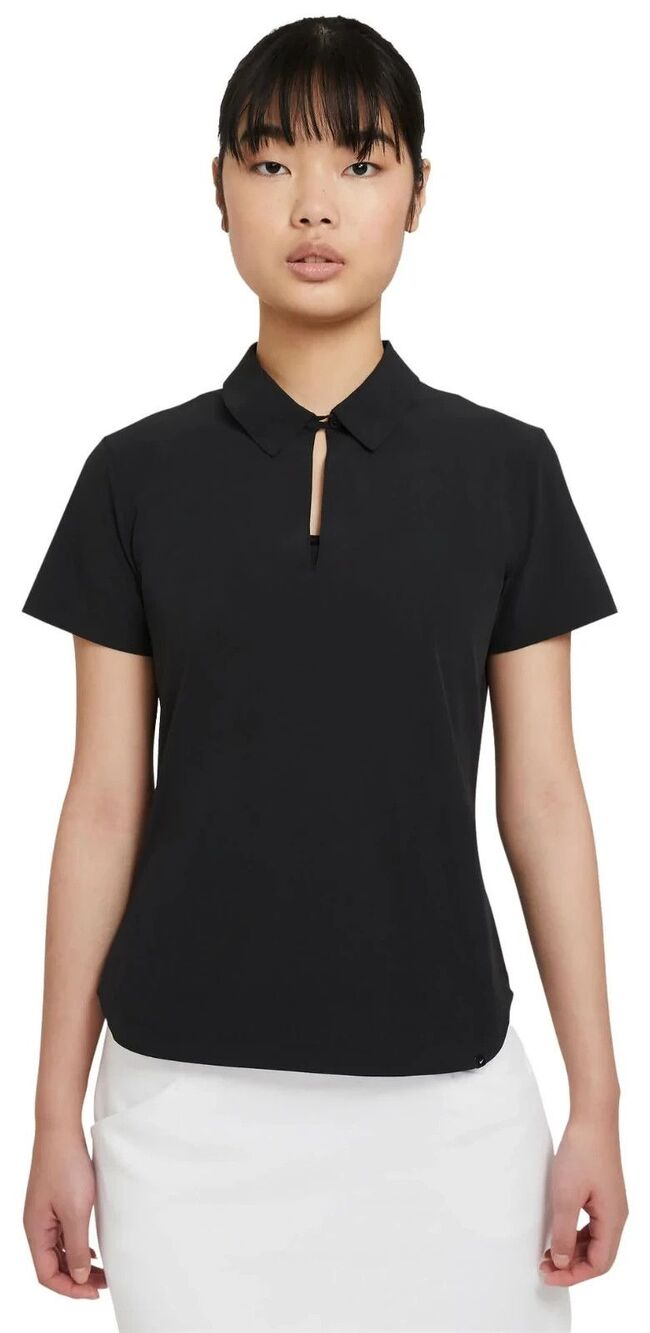 Nike Womens DRI-FIT Flex Ace Golf Polo Small Black Lightweight